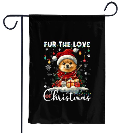 Pomeranian Christmas Tree Decorations Dog Lover Garden Flags