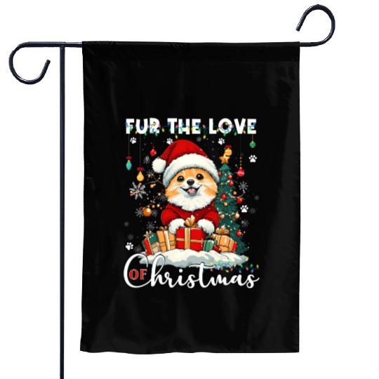 Pomeranian Christmas Tree Decorations Dog Lover Garden Flags