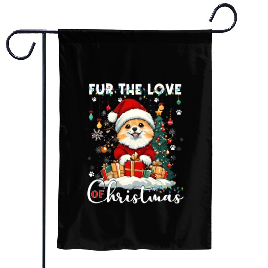 Pomeranian Christmas Tree Decorations Dog Lover Garden Flags