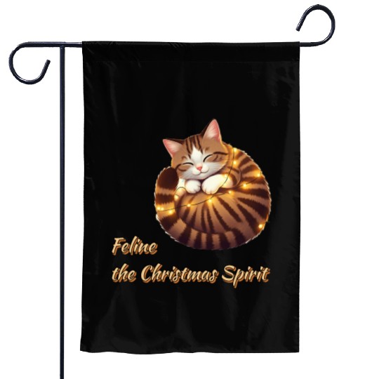 Feline Christmas Spirit Garden Flags