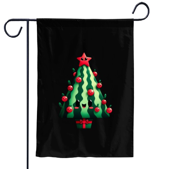 Christmas tree watermelon design Garden Flags