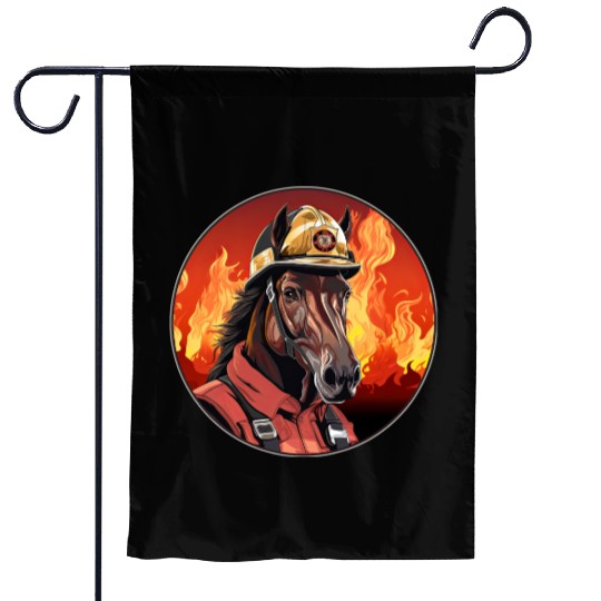 Horses Firefighter / fireman horse Garden Flags