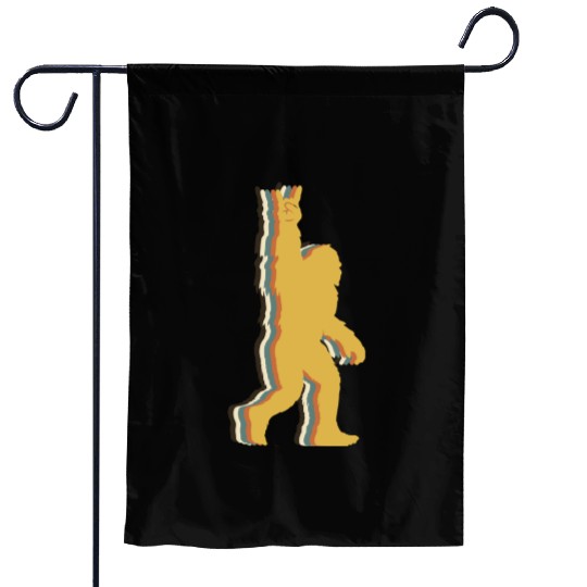 Bigfoot rock on rock lovers sasquatch fans Garden Flags