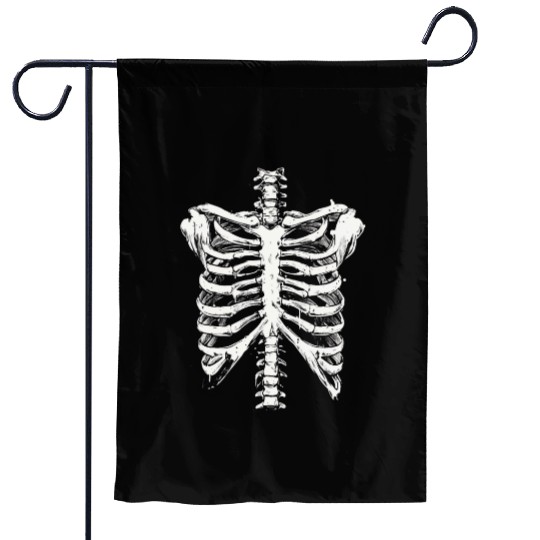 skeleton rib cage spooky halloween Garden Flags