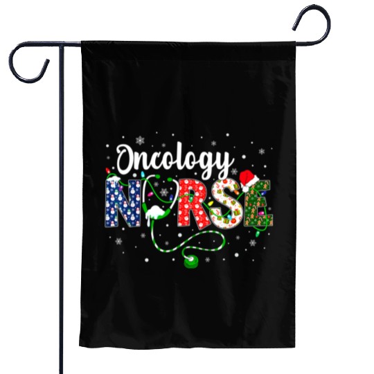 Oncology Nurse Xmas Santa Hat Nurse Christmas Garden Flags