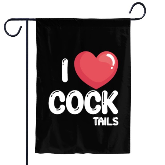 Funny I Love Cocktails 2 Garden Flags