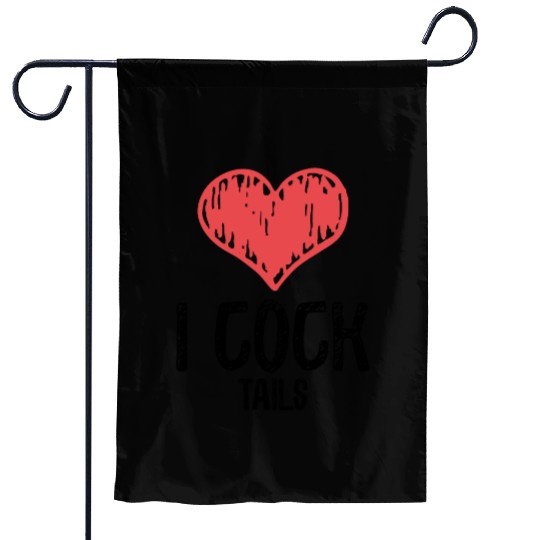 Funny I Love Cocktails 3 Garden Flags