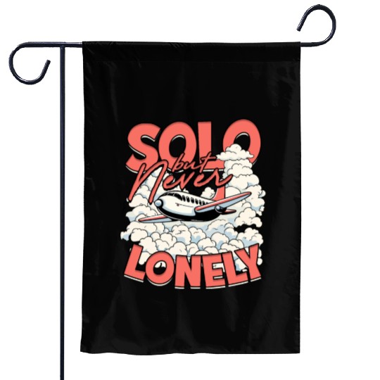 First Solo Flight Pilot Solo But Never Lonely Garden Flags