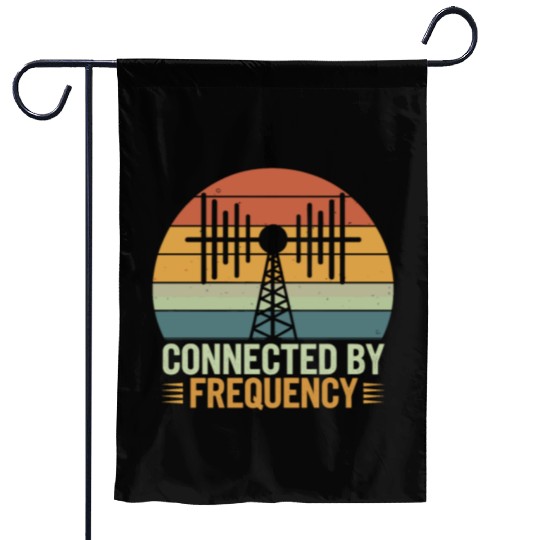 Amateur Radio Operator Ham Radio Connected By Garden Flags