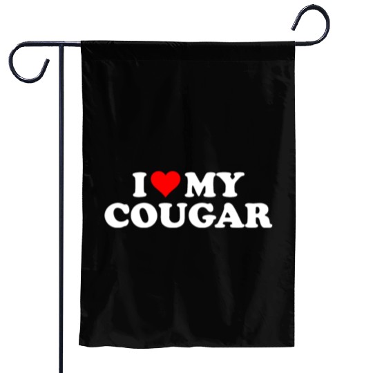 I Love Cougars Cougar Humor Valentine's Day 3BK1 Garden Flags