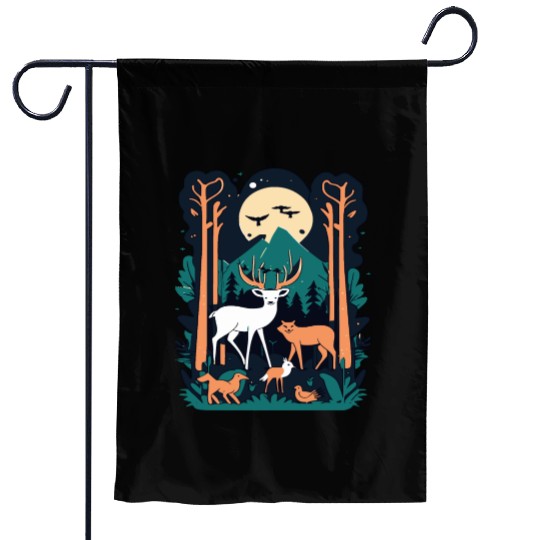 Enchanted Forest Wildlife Scene – Nature Adventure Garden Flags