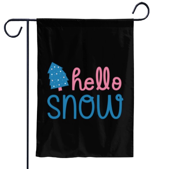 Winter Season Blue and Pink Garden Flags