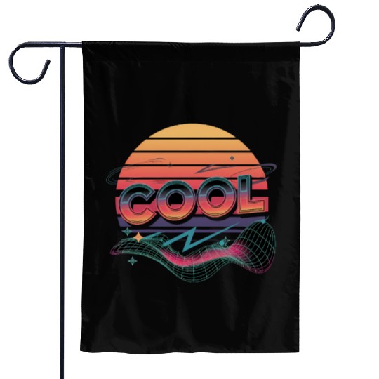 80s Neon Vibes Garden Flags