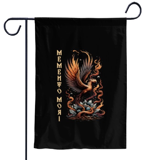 Memento Mori Phoenix Rebirth Fire Art Design Garden Flags