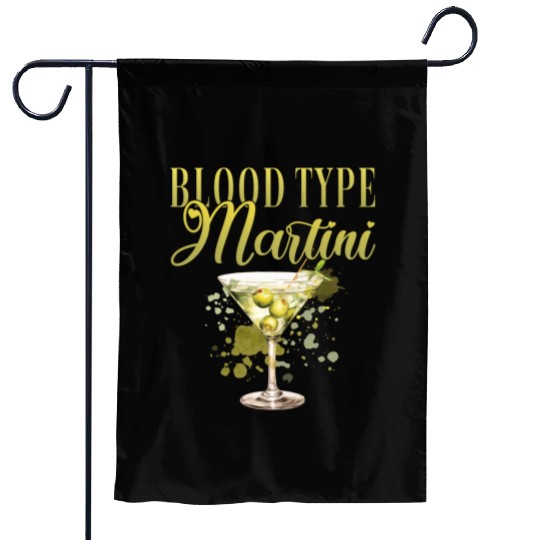 Blood Type Martini Cocktail Bartender Garden Flags