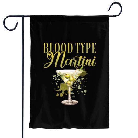 Blood Type Martini Cocktail Bartender Garden Flags