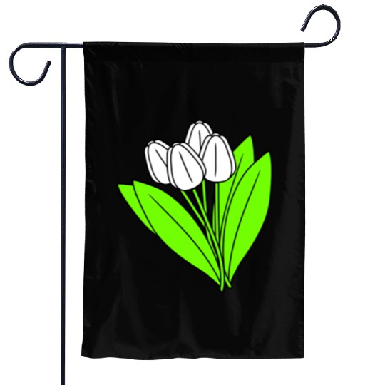 White Tulips Bouquet Spring Summer Beauty Flowers Garden Flags