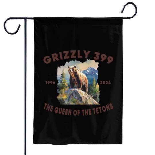Grizzly 399 1996 - 2024, Queen of the Tetons Garden Flags