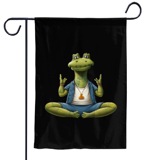 Crocodile Yoga / Yogi Crocodile Garden Flags