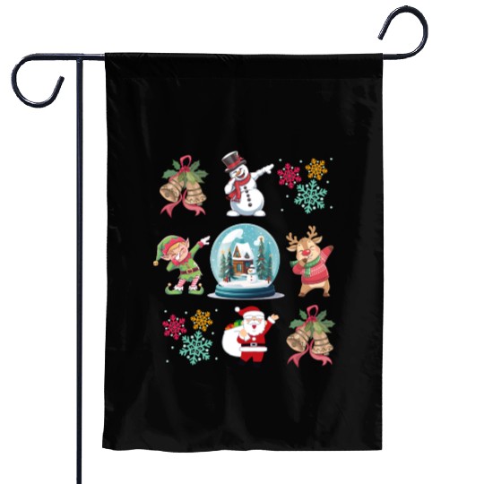 Fun Dabbing Elf Snowman Reindeer Christmas Garden Flags