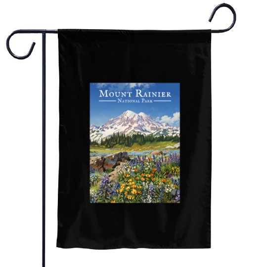 Mount Rainier Paradise Meadows Garden Flags