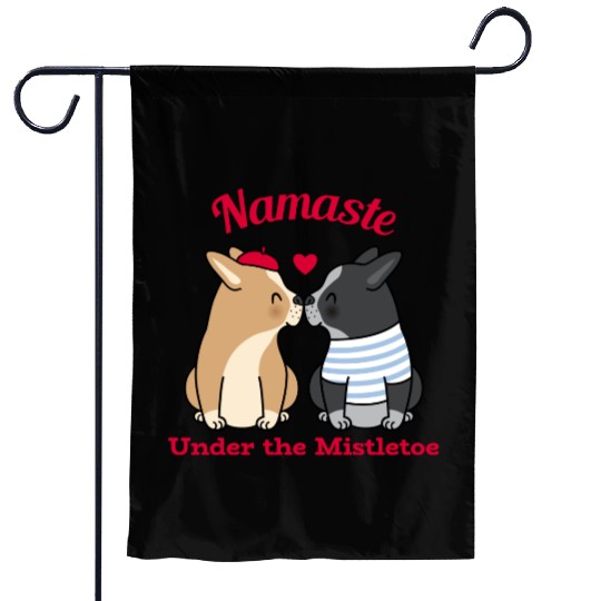 Namaste Under the Mistletoe Christmas Yoga Garden Flags