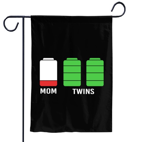 Funny Birthday Mama Twin Mom Low Battery Garden Flags
