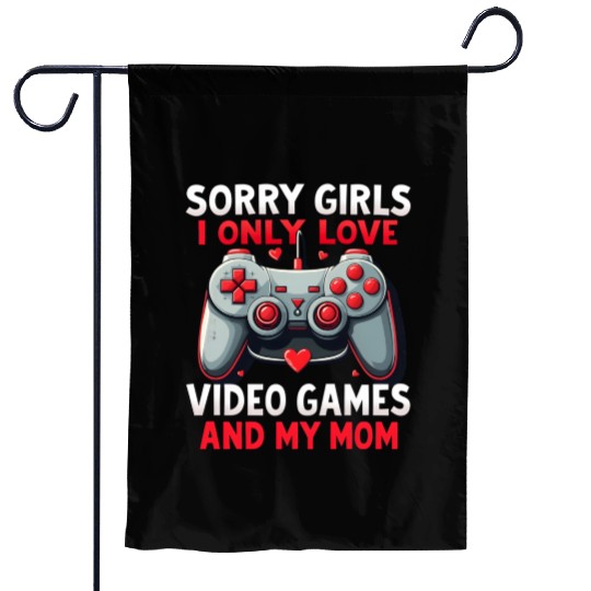 Valentines Day Boys kids Mom Son Video Games Gamer Garden Flags