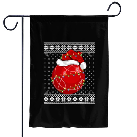Bocce Player Ugly Christmas Garden Flags