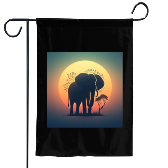 Elephant Graphic Garden Flags