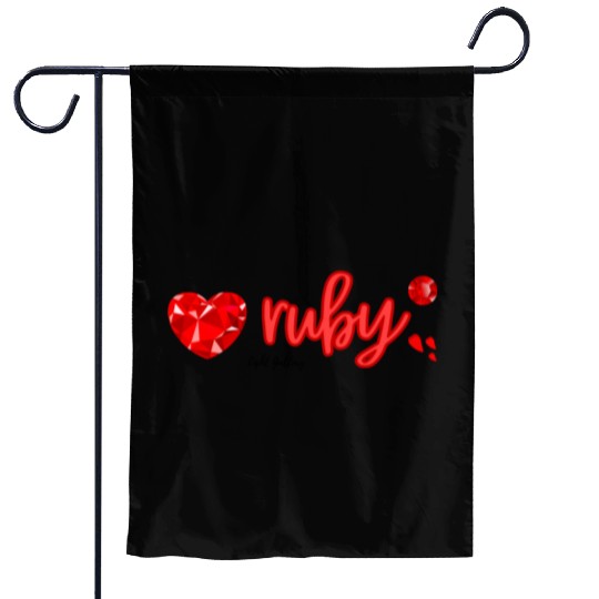 Ruby gemstone jewel Garden Flags