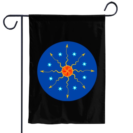 Sun, Stars and Space Circle Garden Flags