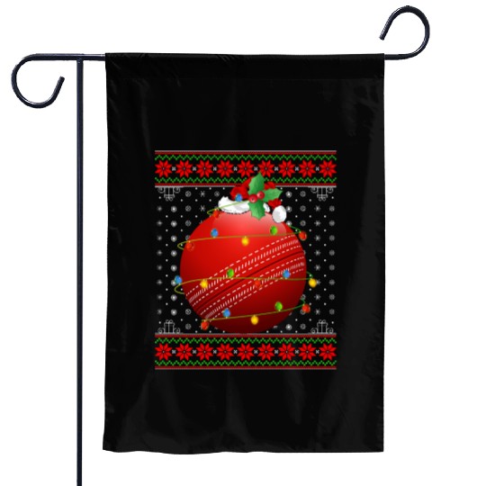 Cricket Player Christmas Garden Flags