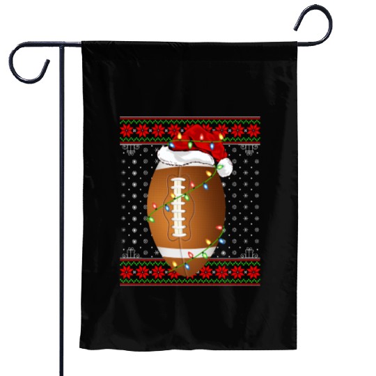 Rugby Player Christmas Garden Flags