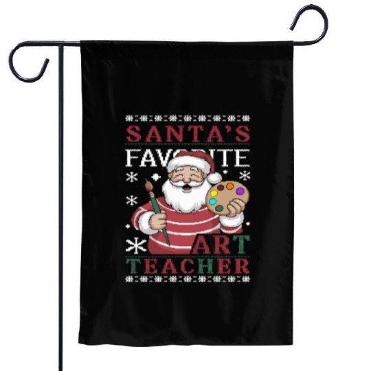Santa's Favorite Art Teacher Garden Flags