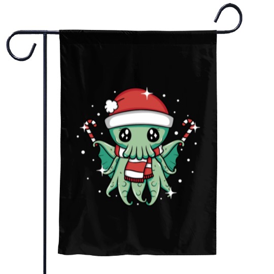 Christmas Cthulhu Garden Flags