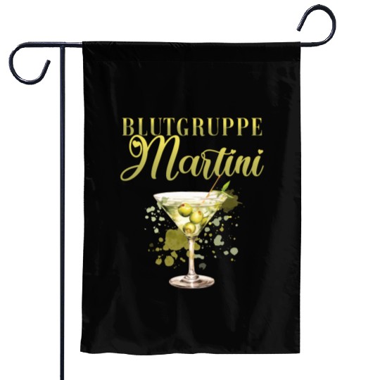 Blutgruppe Martini Cocktail Bartender Garden Flags