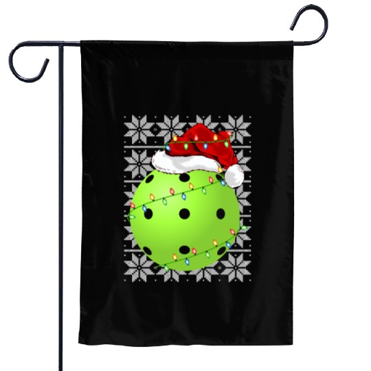 Pickleball Santa Garden Flags