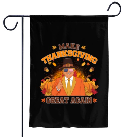 Make Thanksgiving Great Again Autumn Fall Leaves Garden Flags