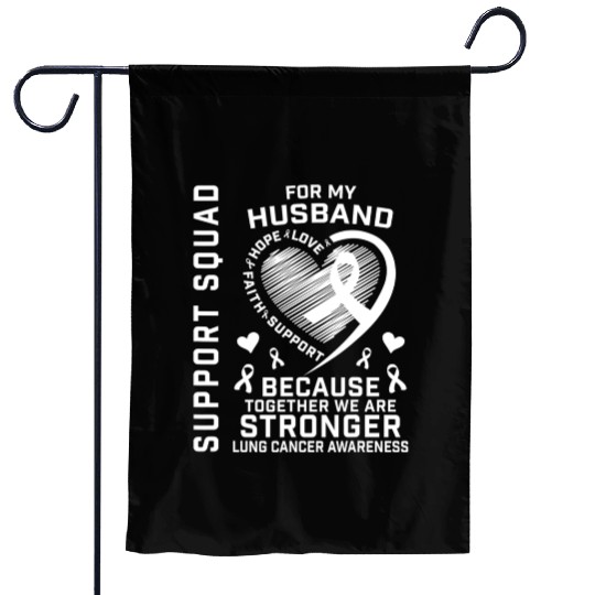 I Wear White Support Husband Lung Cancer Awareness Garden Flags