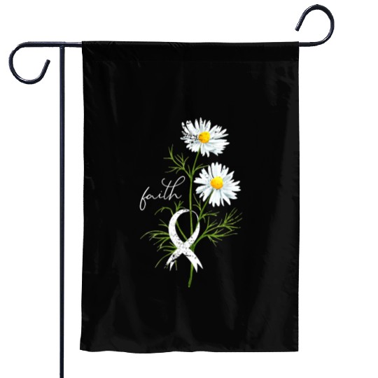 Lung Cancer Month Fight Support White Ribbon Garden Flags