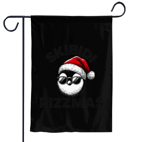 Skibidi Rizzmas Funny Gen Alpha Slang Christmas Garden Flags