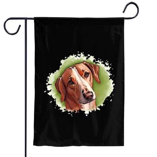 Dog SAVEBRACKE hunting dog - green watercolor Garden Flags