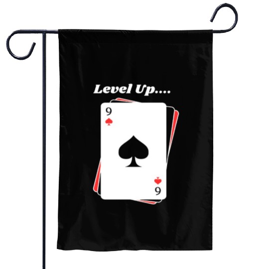 BLACK Men Garden Flags For Game Card lovers - LEVEL UP