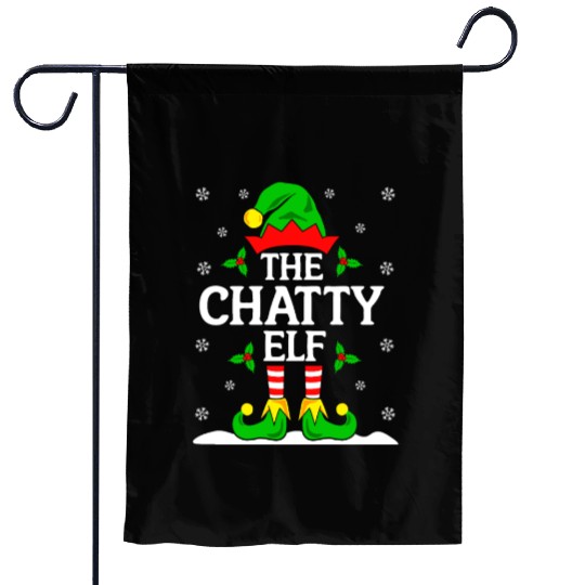 The Chatty Elf - Funny Christmas Design Garden Flags