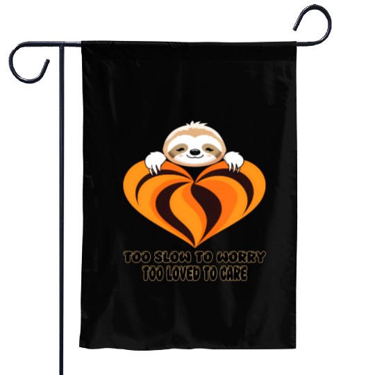 Sloth Snuggles & Heart Hugs Garden Flags