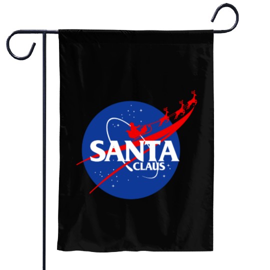Santa claus funny parody nasa Garden Flags