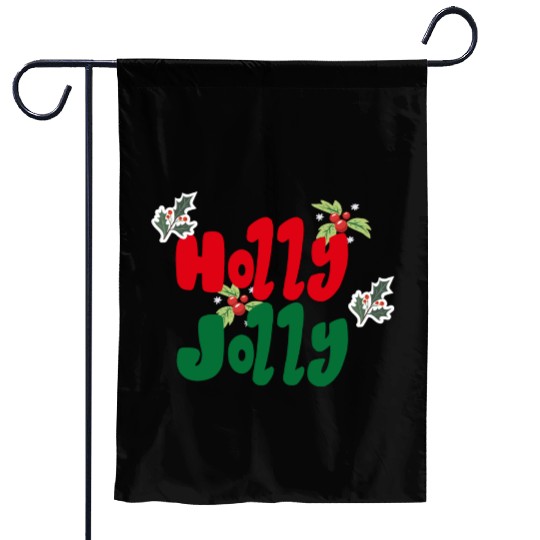 holly jolly Christmas Garden Flags