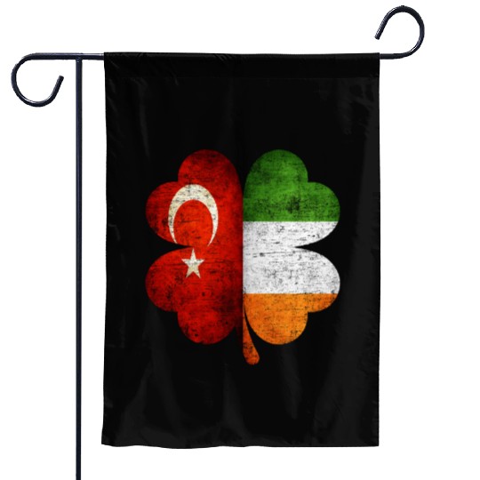 Turkish Irish Shamrock Turkey Ireland Flag Garden Flags