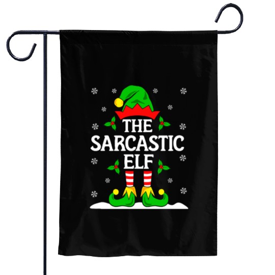 Sarcastic Elf Funny Christmas Garden Flags
